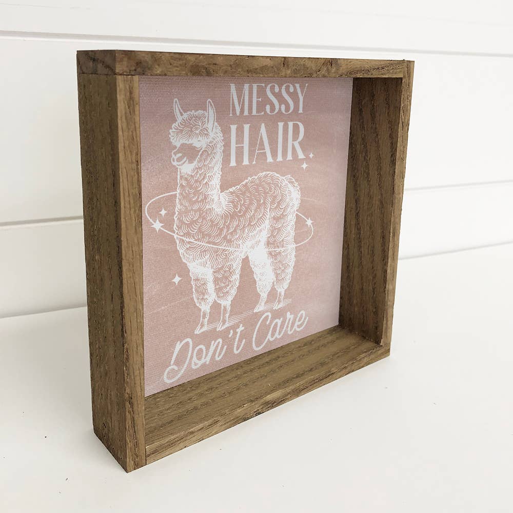 Messy Hair Don't Care Llama - Funny Animal Canvas Art