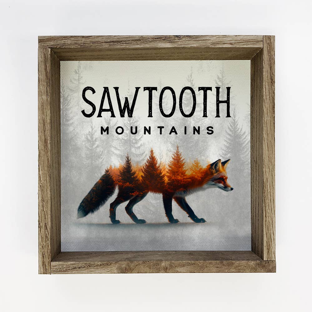 Fox Pine Trees Custom Place - Fox Canvas Art - Wood Framed