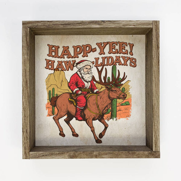 Western HappYee Hawlidays - Vintage Christmas Canvas Art