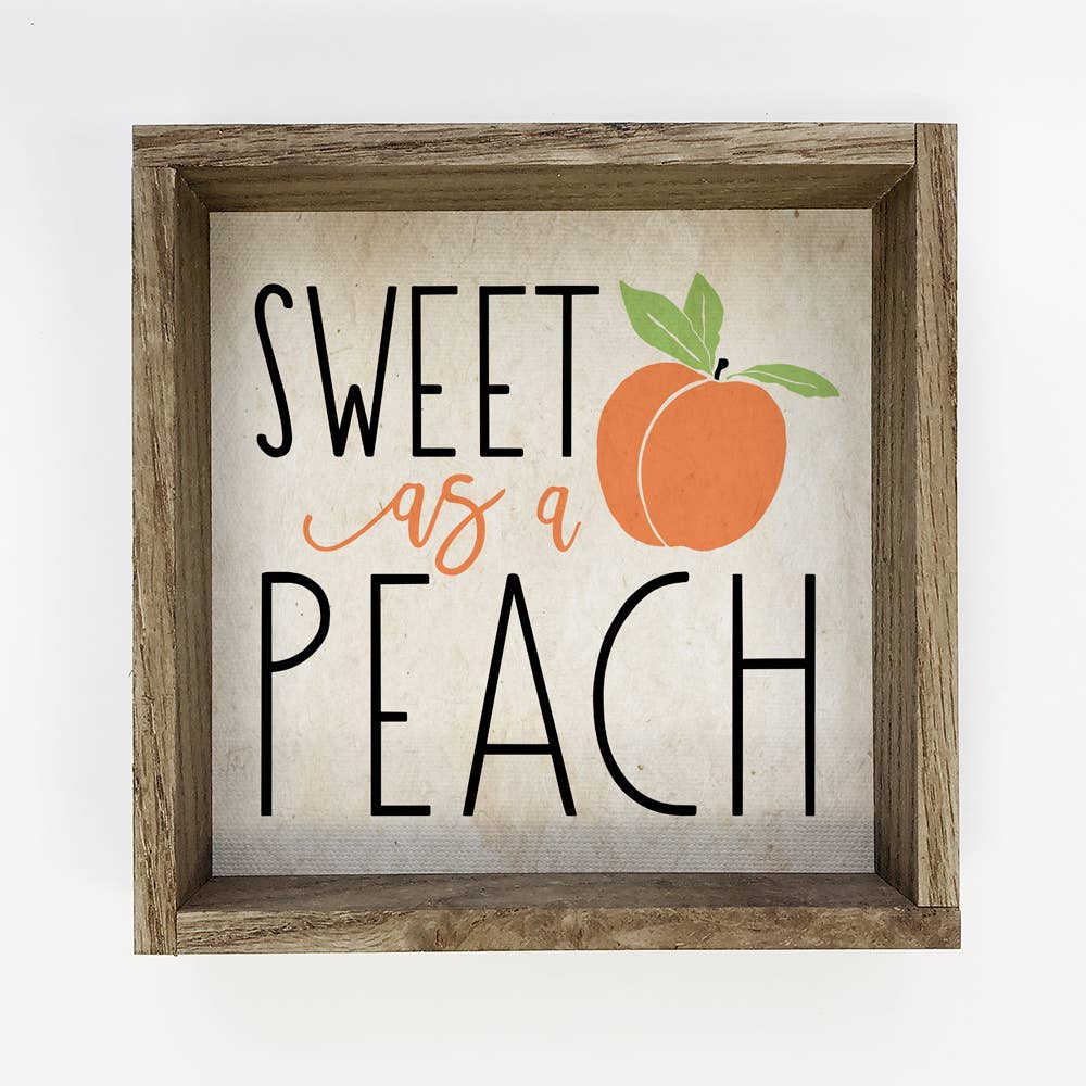 Sweet As A Peach - Cute Word Sign - Peach Wall Art