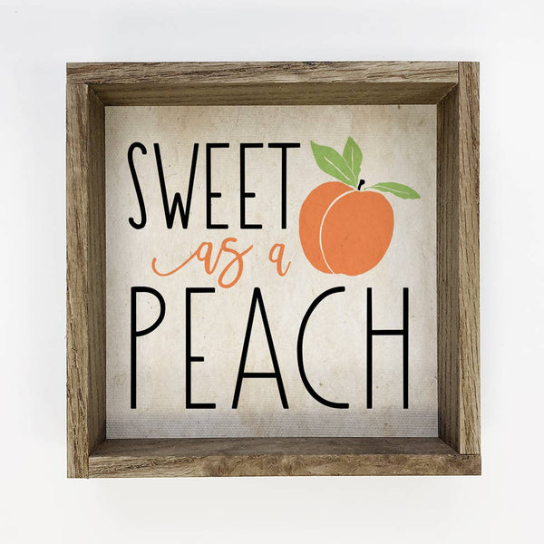 Sweet As A Peach - Cute Word Sign - Peach Wall Art