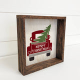 Merry Christmas Truck Back Small Canvas Sign