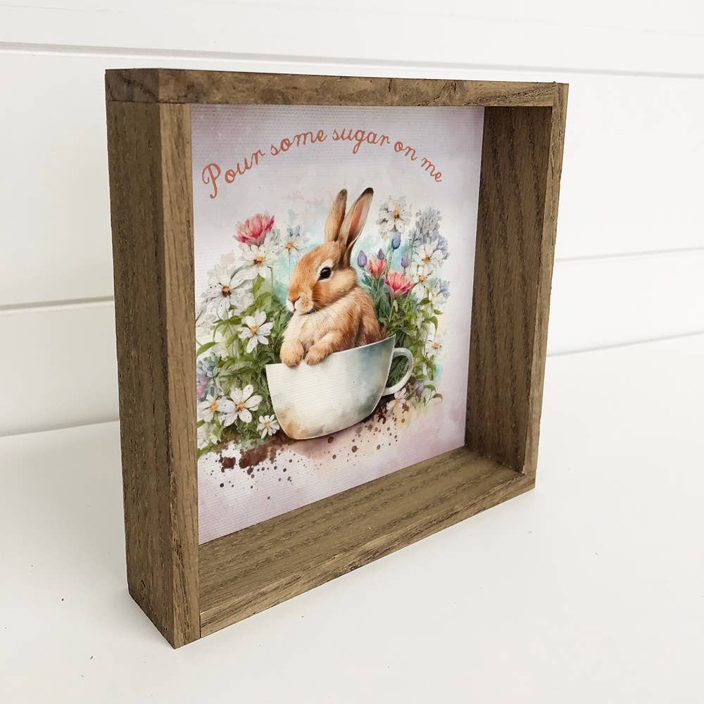 Pour Some Sugar On Me Bunny - Spring Time Bunny - Framed