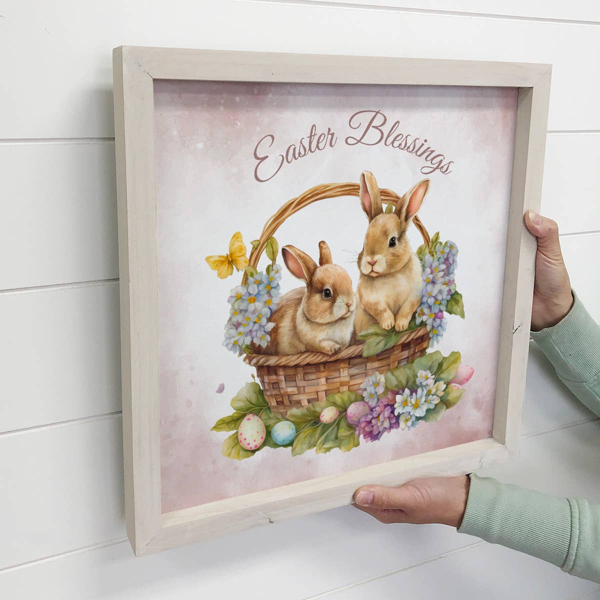 Easter Blessings Wall Art - Easter Canvas Art - Wood Framed