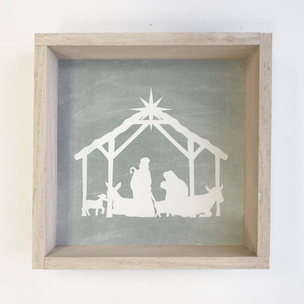 Nativity Sage Green Wall Art Small Christmas Small Decor