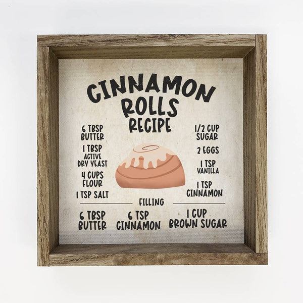 Cinnamon Rolls Recipe Small Kitchen Home Decor Sign