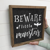 Beware of Little Monsters - Cute Halloween Sign - Framed Art