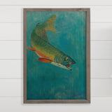 Catching the Bait - Salmon Canvas Art - Wood Framed Fish Art