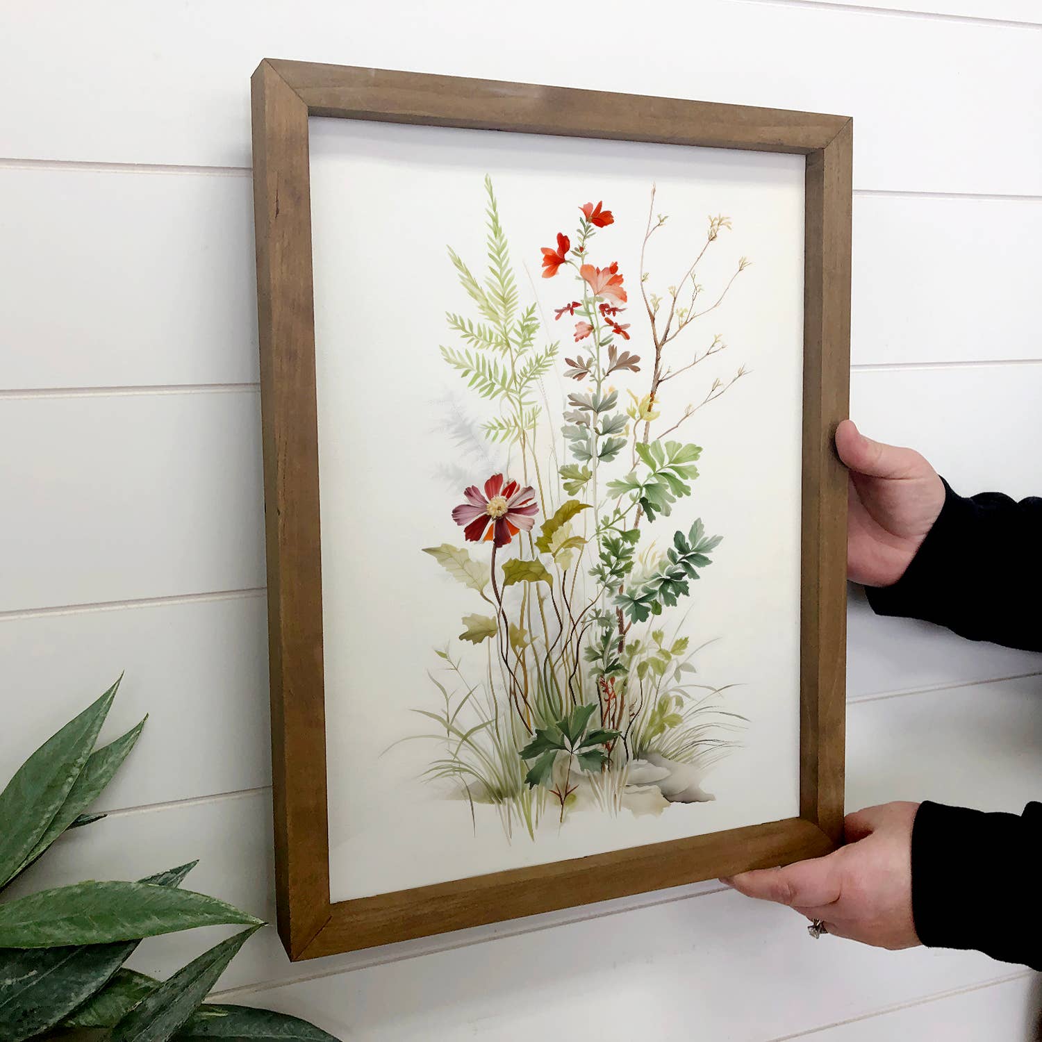 Gentle Wildflowers - Wildflower Canvas Art - Wood Framed Art