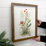 Gentle Wildflowers - Wildflower Canvas Art - Wood Framed Art