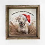 White Lab Naughty List - Funny Animal Wall Art - Framed Art