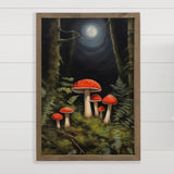 Red Mushrooms - Nature Canvas Art - Wood Framed Wall Art