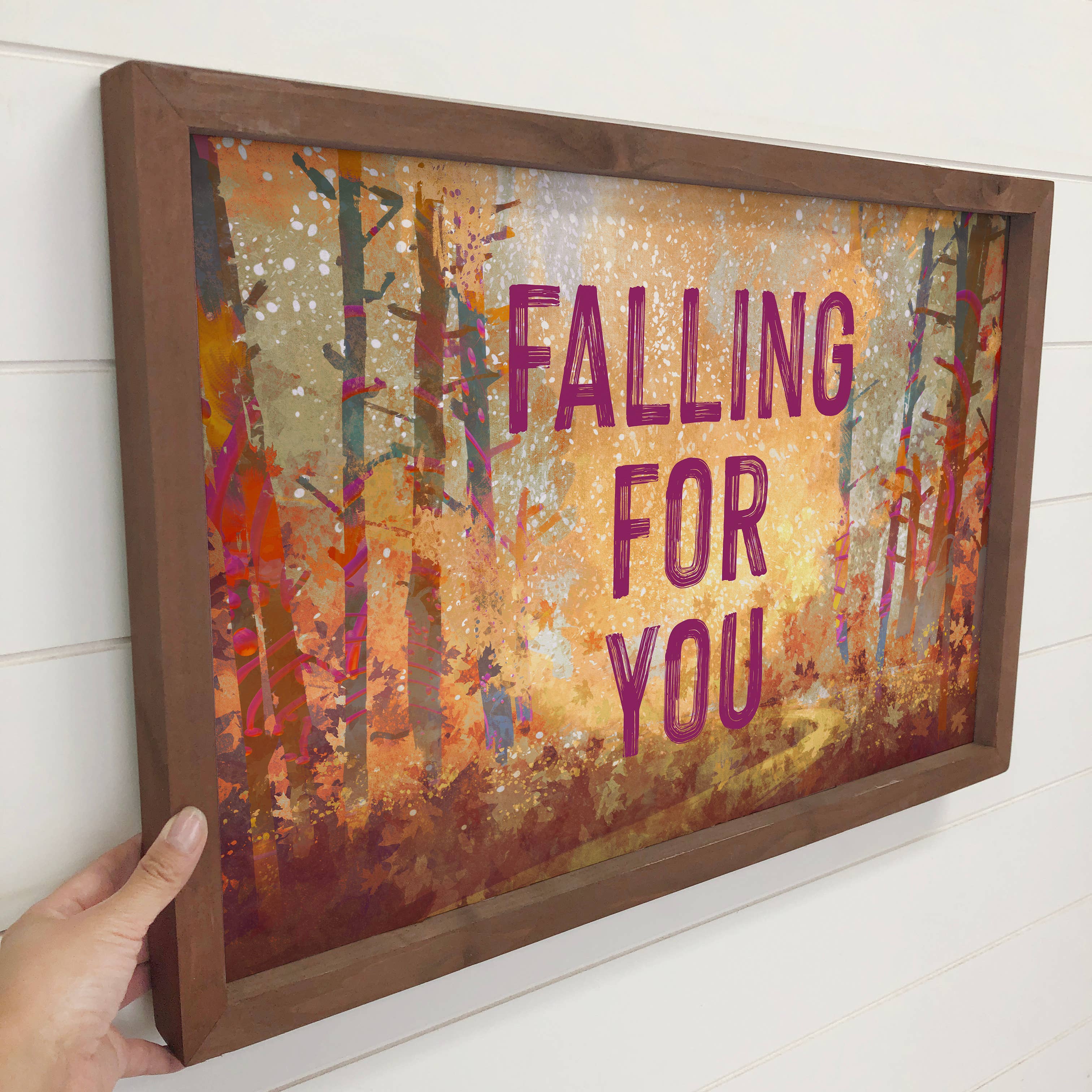 Falling for You - Falling for You Sign - Wood Framed Sign