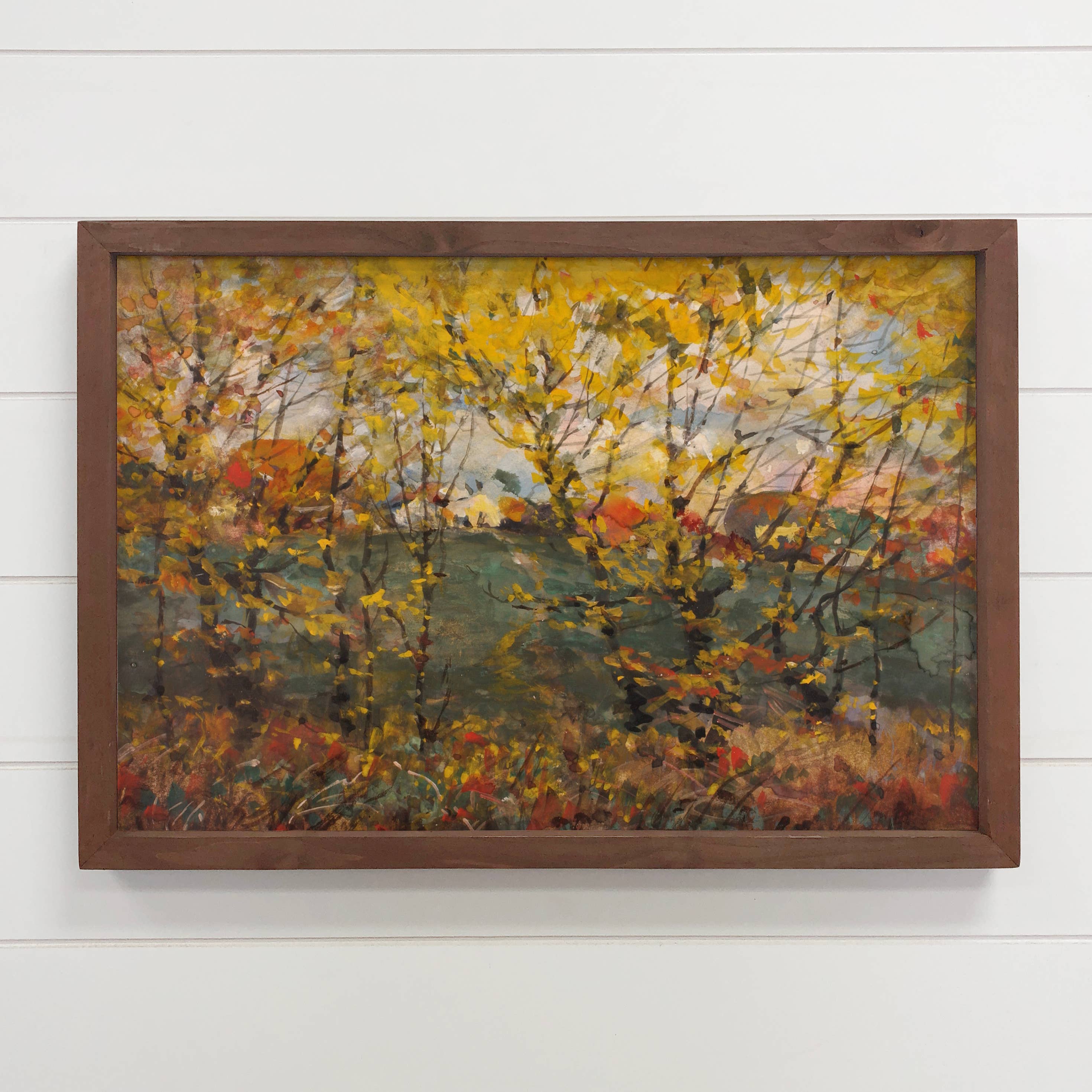 Fall Oaks - Framed Nature Art - Lake House Wall Decor