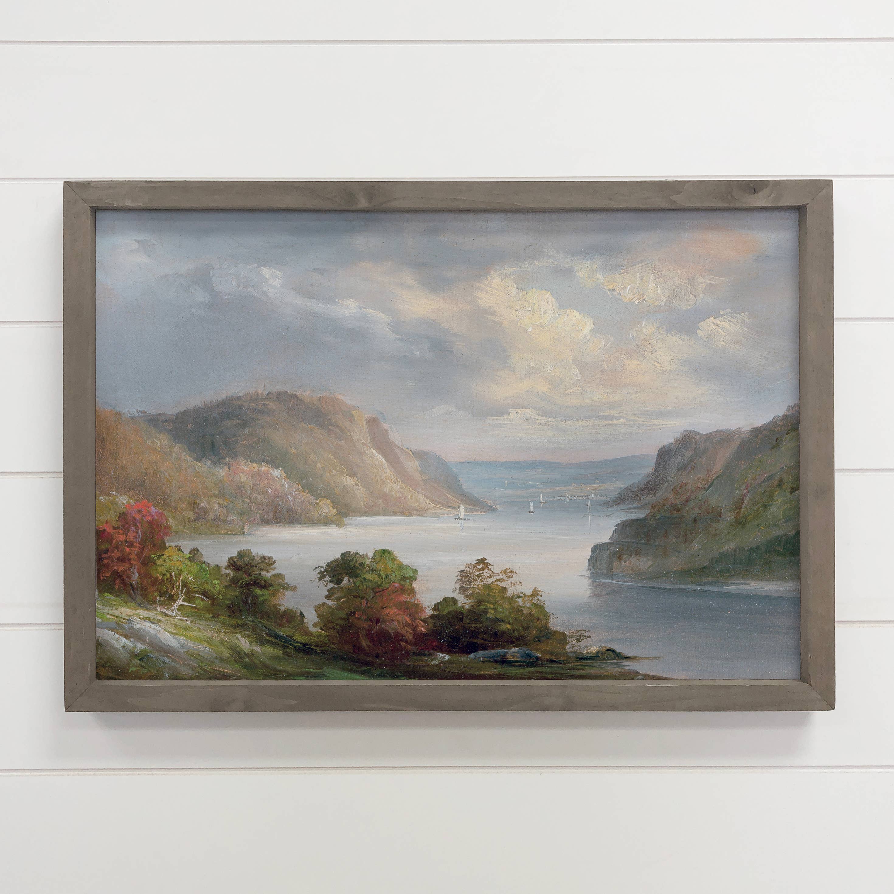 Hudson River in the Fall - Framed Nature Wall Art -Cabin Art