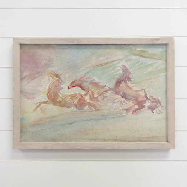 Abstract Watercolor Horses  - Abstract Horse Canvas Art