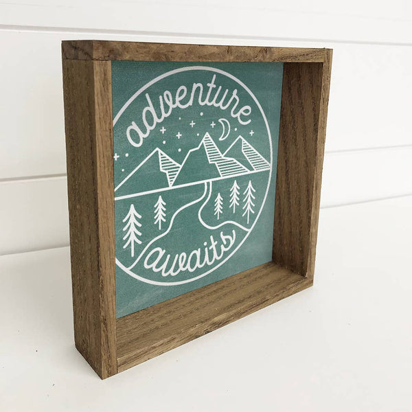 Adventure Awaits - Cute Word Art Sign - Front Entry Wall Art