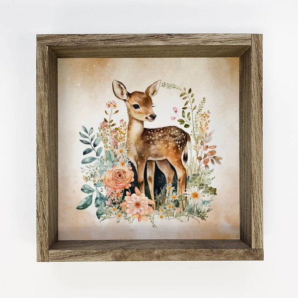 Spring Baby Deer - Cute Little Deer Canvas Art - Baby Animal