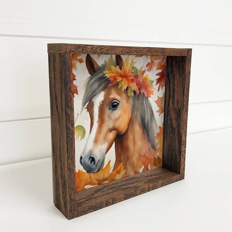 Fall Farm Animals Baby Horse - Cute Baby Animal Canvas Art