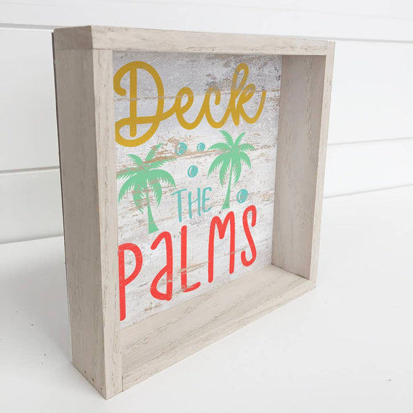 Deck the Palms - Beach House Holiday Word Sign Decor - Frame