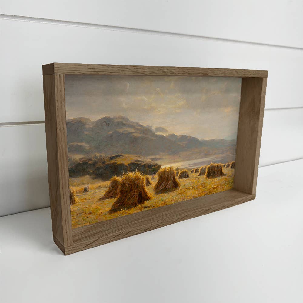 Highland Harvest - Field Harvest Canvas Art - Wood Framed