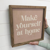 Quote Make Yourself at Home - Home Word Canvas Art - Framed