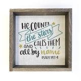 He Counts the Stars and Call Them By Name - Scripture Canvas