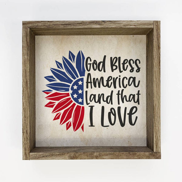 God Bless American Sunflower - Patriotic Sunflower
