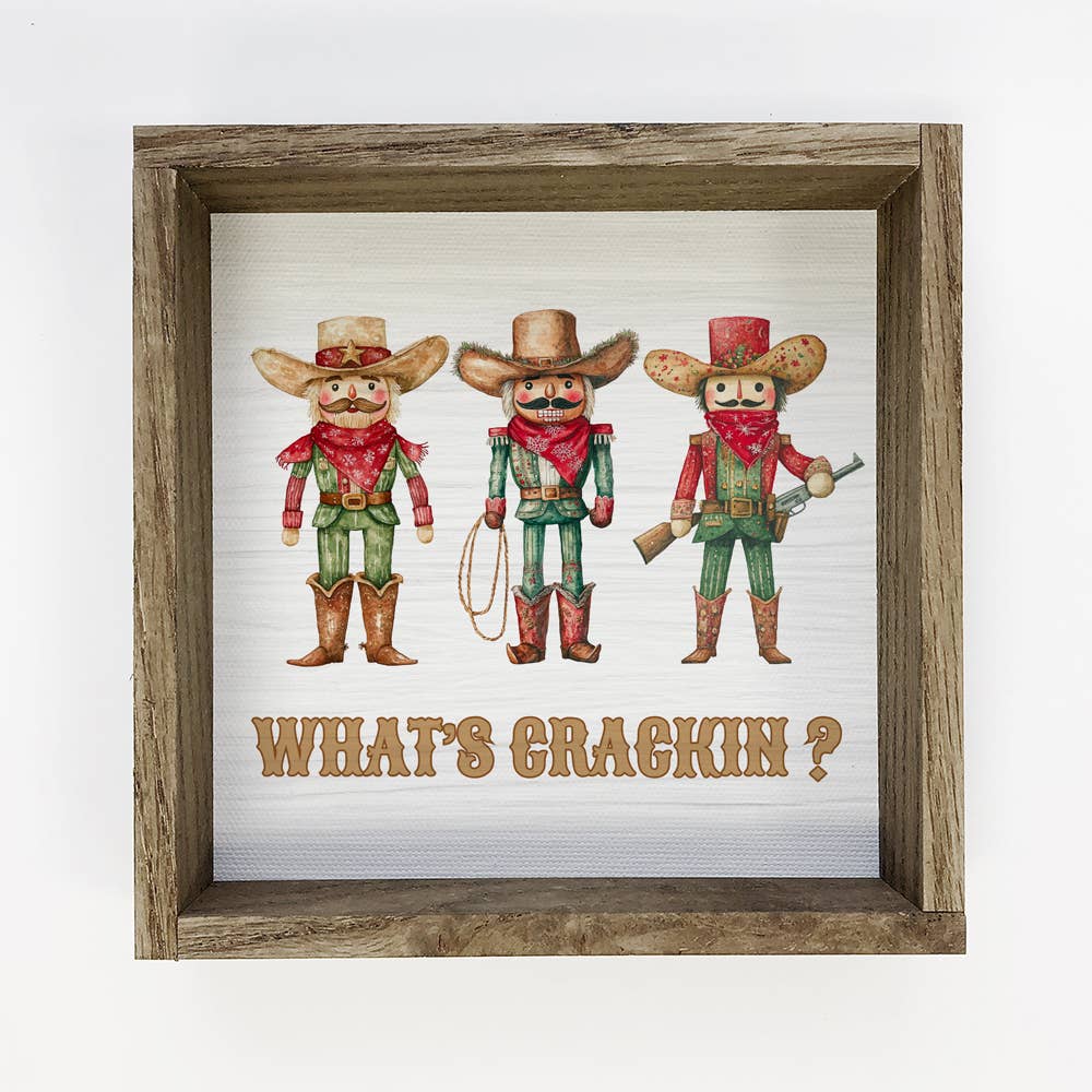 What's Cracking Cowboy Nutcrackers - Christmas Canvas Art