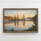 Misty Lake - Wood Framed Nature Photograph - Cabin Wall Art