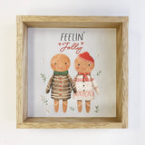 Hygge Feeling Jolly Gingerbread - Rustic Holiday Canvas Art