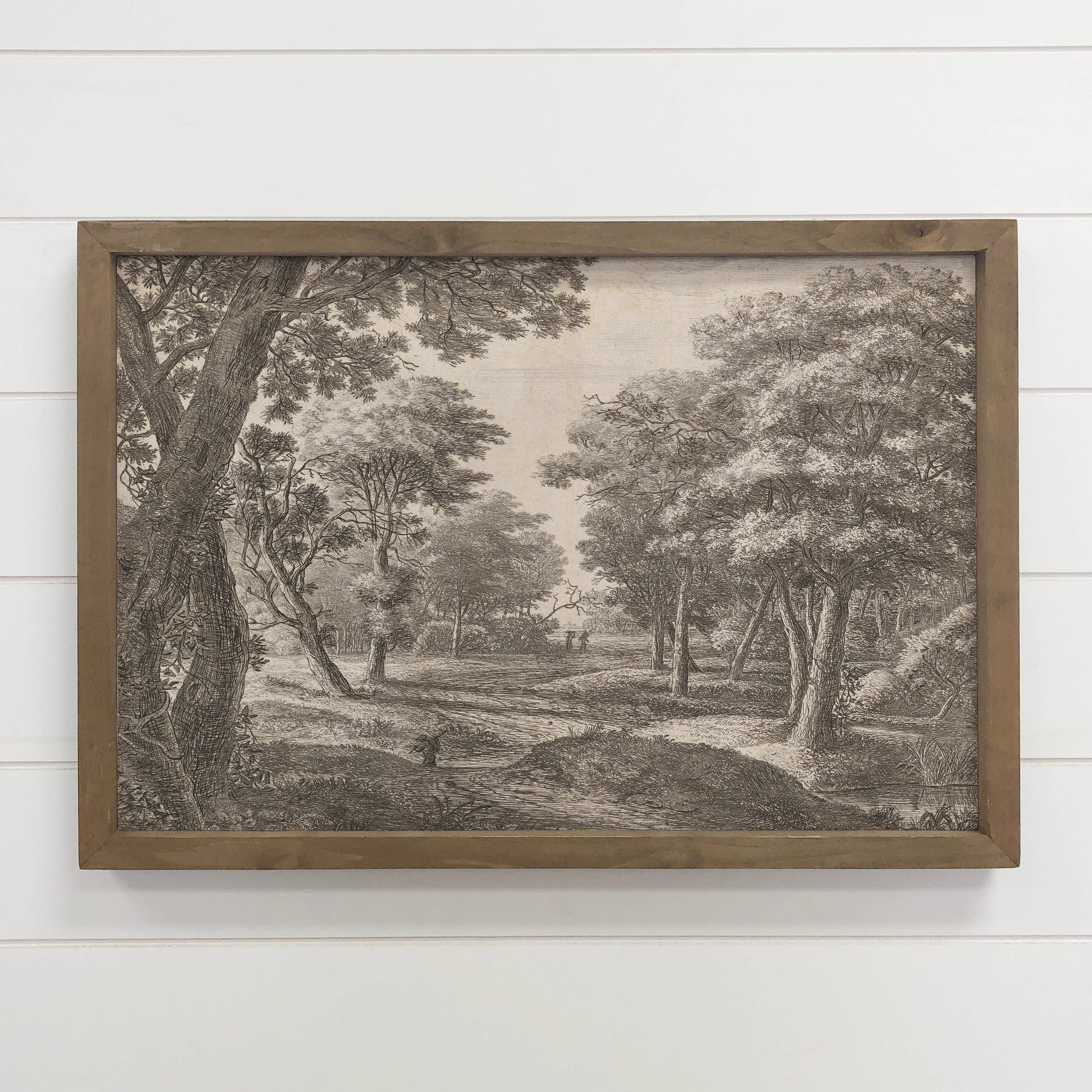 Out of the Woods - Landscape Sketch Canvas Art - Wood Framed