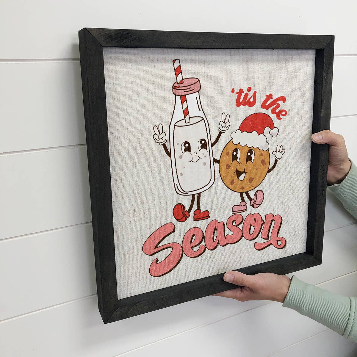 Tis the Season Milk & Cookies - Cute Holiday Canvas Art