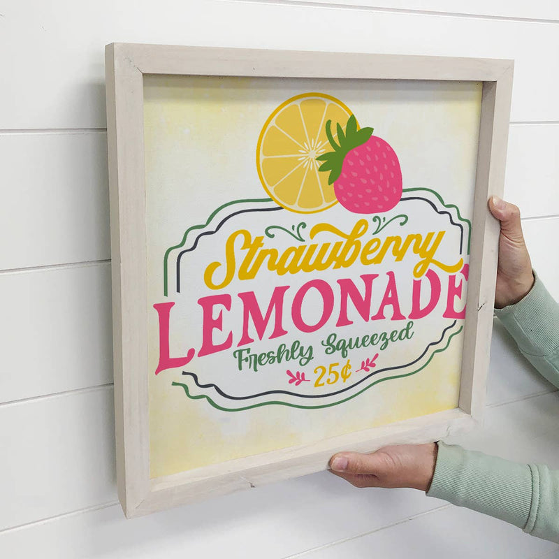 Spring Sign- Strawberry Lemonade Spring Decor Sign