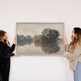 Monet Seine Of Giverny - Landscape Canvas Art - Wood Framed
