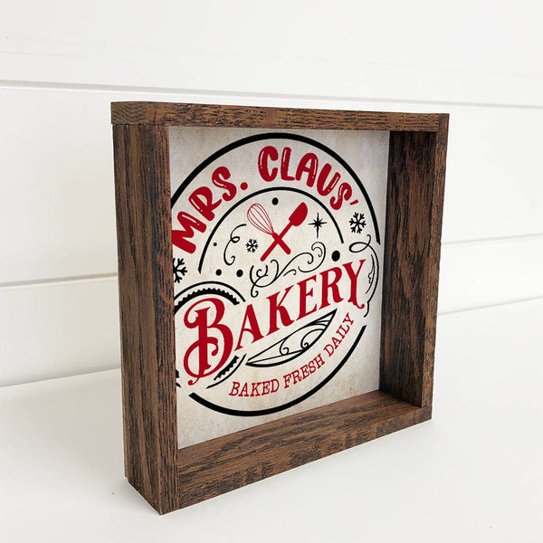 Mrs. Claus Bakery - Framed Holiday Word Sign - Word Art