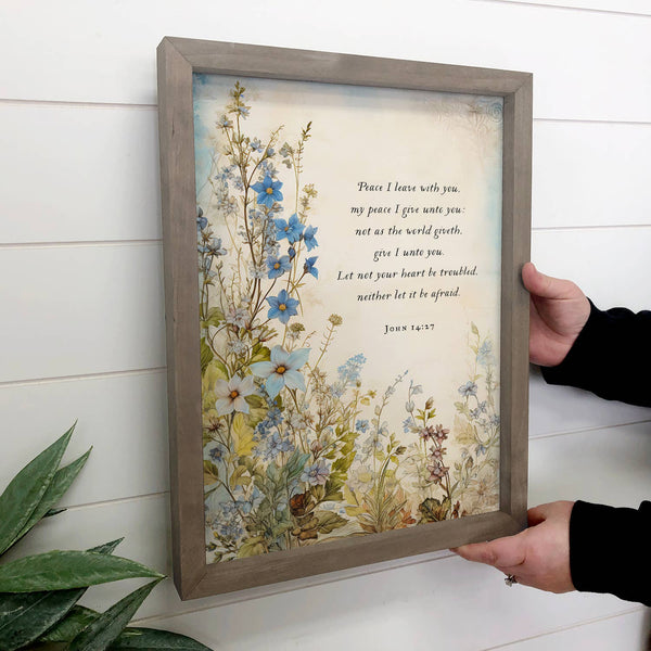 Peace Scripture Flowers - Nature Scripture Canvas Art