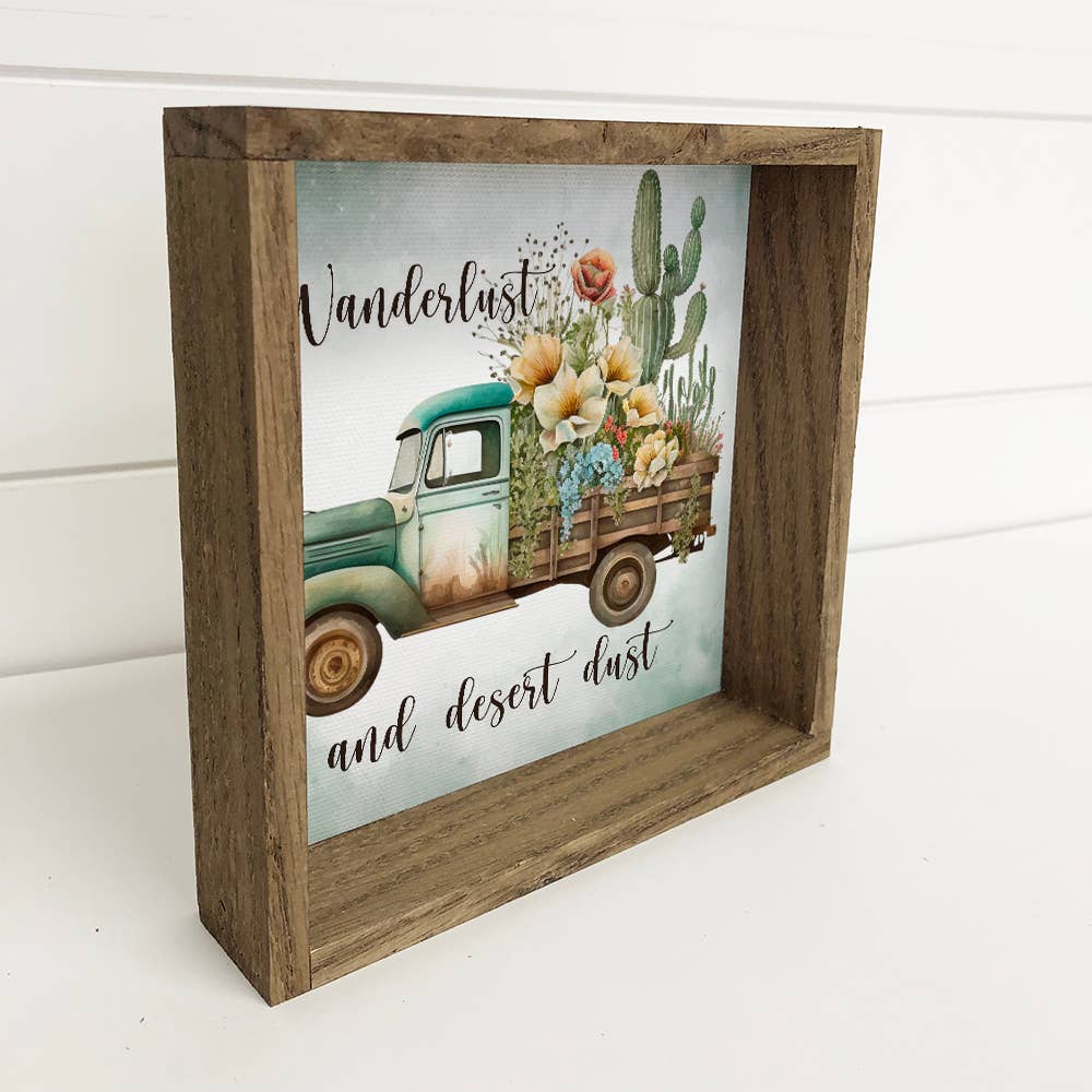 Wanderlust and Desert Dust - Vintage Truck Canvas Art