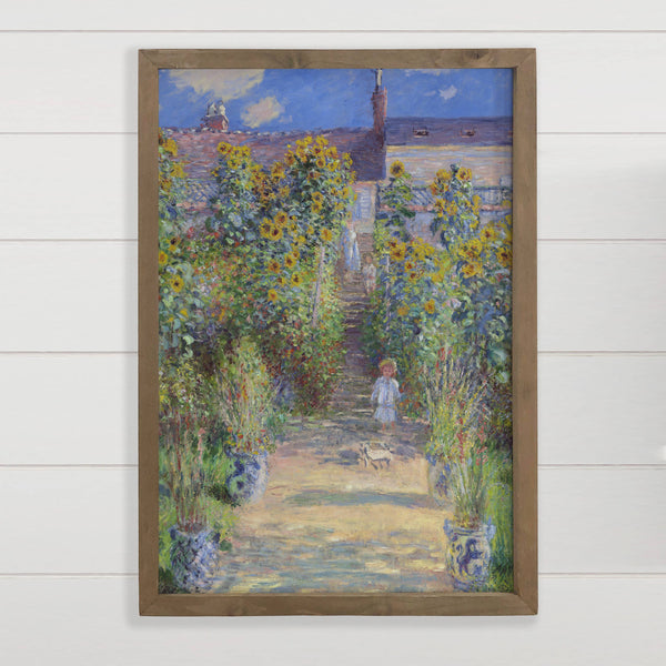 Monet's Artists Garden - Garden Landscape Canvas Art - Frame