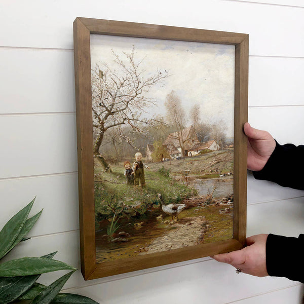 Cottage Children - Farmhouse Wall Decor - Framed Nature Art