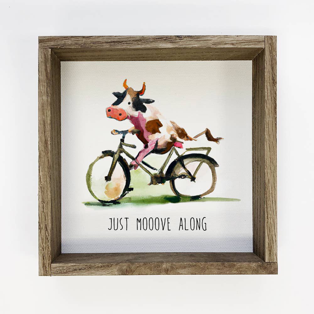 Funny Summer Decor-  Cow on a Bike "Just Moove Along!"