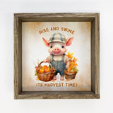 Rise and Swine Pig - Cute Fall Animal Canvas Wall Art
