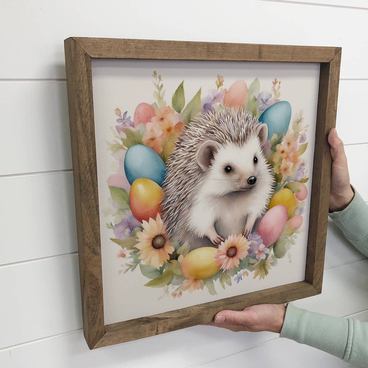 Easter Egg Hedgehog - Springtime Hedgehog Canvas Art