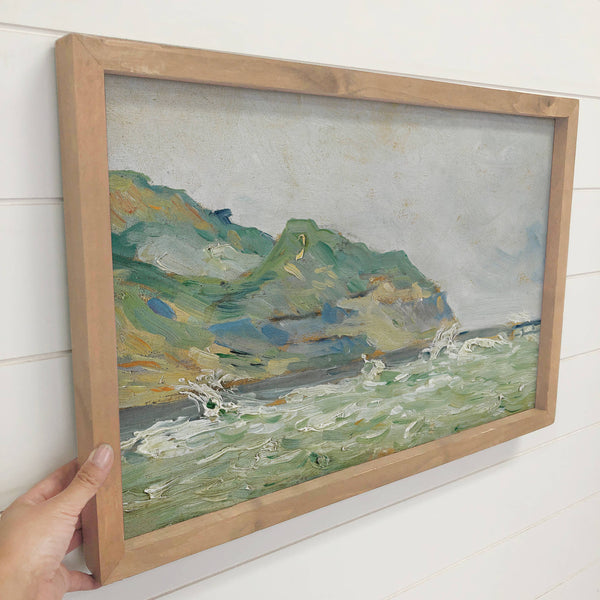 Hillside Harbor - Nature Landscape Canvas Art - Wood Frame