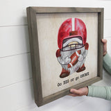 Red Football Gnome Go Big or Go "Gnome" Small Canvas Sign