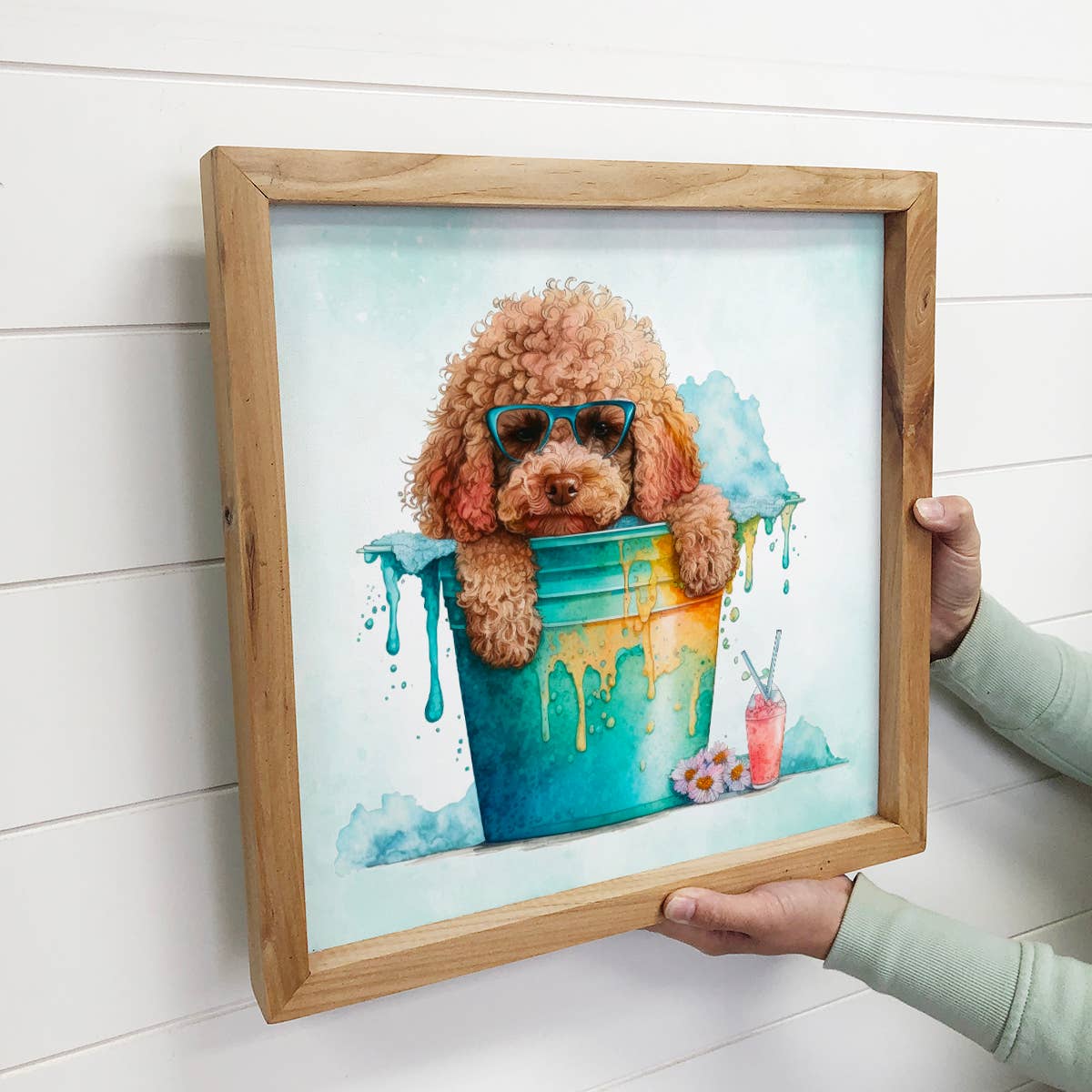 Golden Doodle Summer Dog Small Canvas Sign- Cute Dog Sign