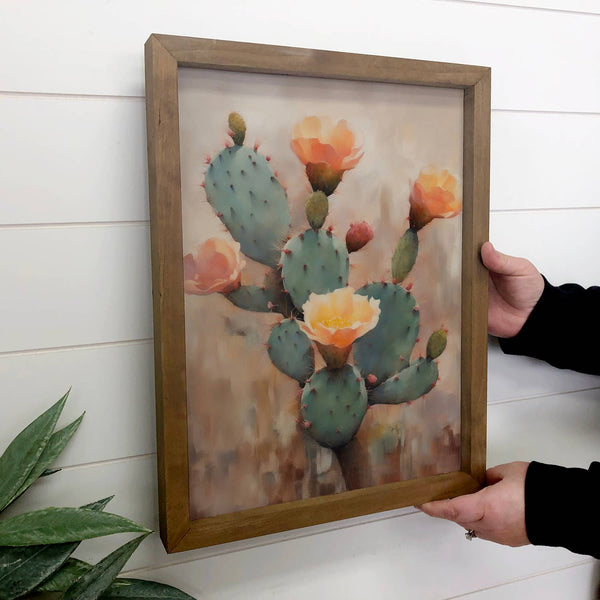 Prickly Pear Painting - Cactus Canvas Art - Desert Wall Art
