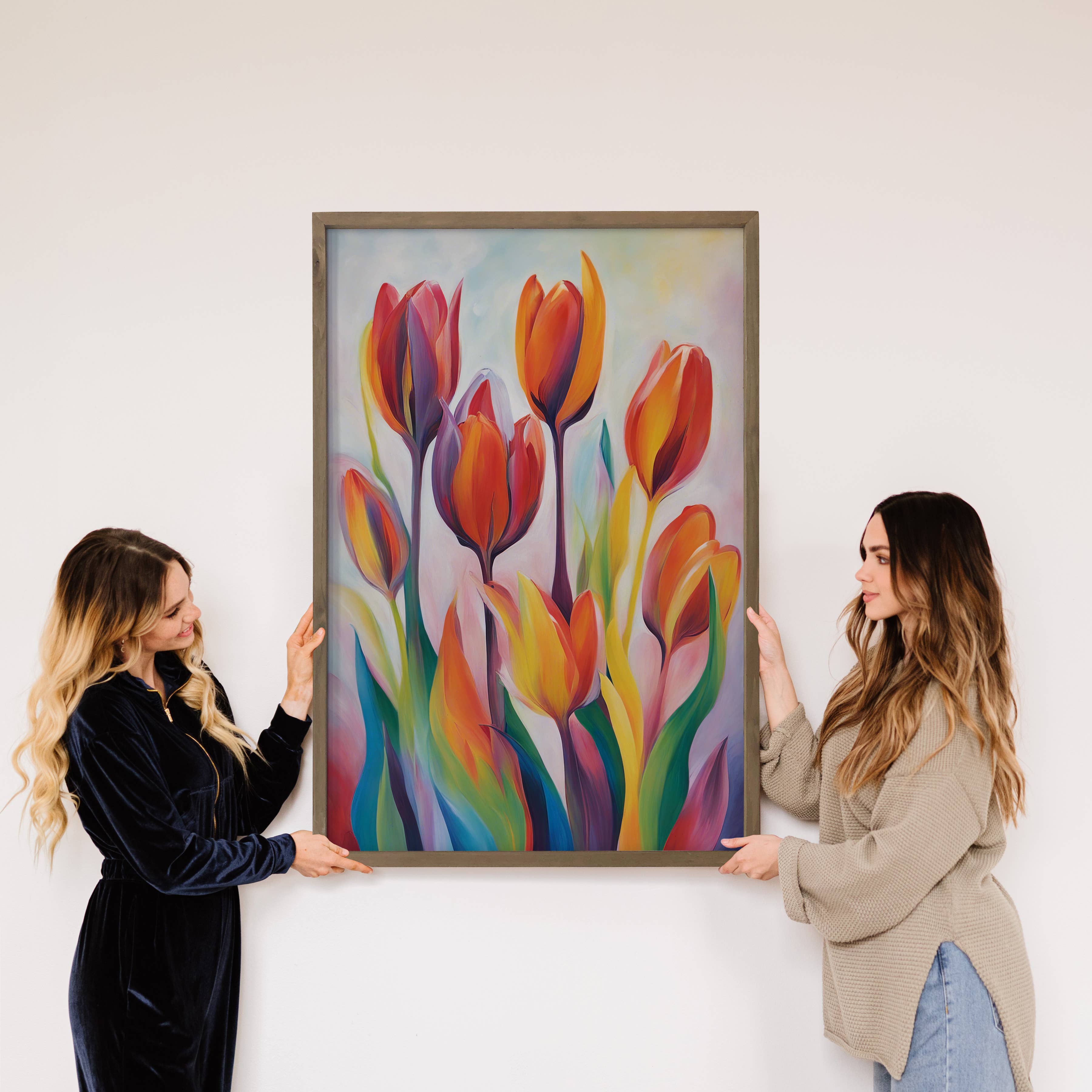 Tantalizing Tulips - Tulip Canvas Art - Wood Framed Artwork