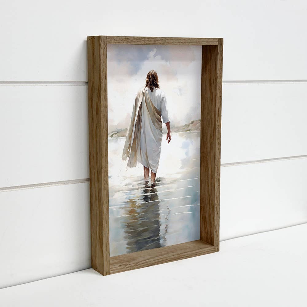 Jesus Walking on Water - Jesus Canvas Art - Wood Framed Art