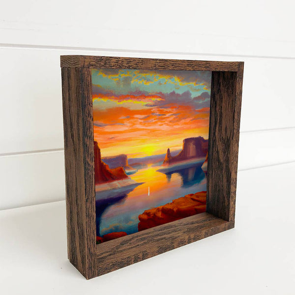 State of Utah Small Canvas Sign Lake Powell Canvas Souvenir